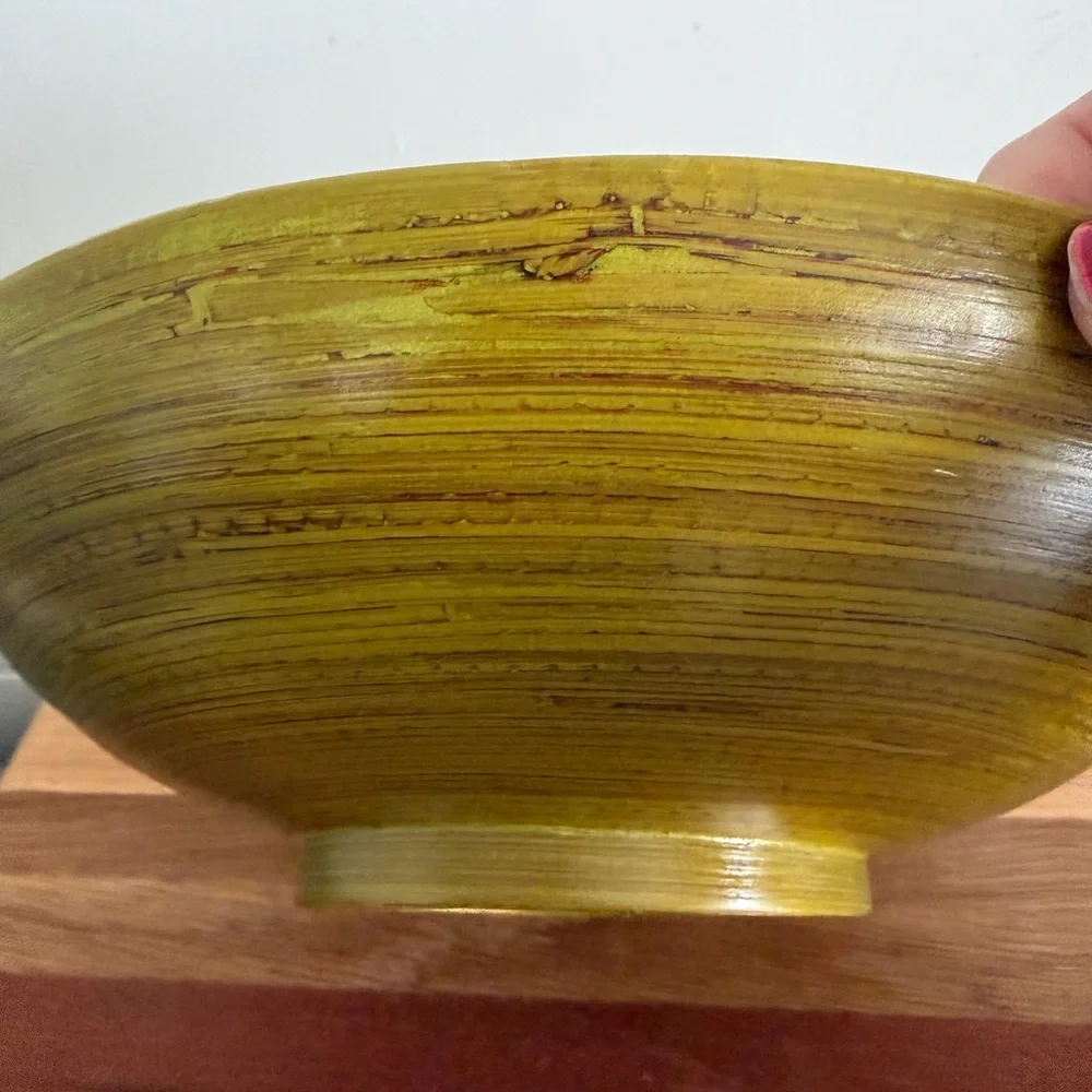 Pottery Barn Bamboo Serving Bowl 10.5 inch Green. PRICE DROP FIRM